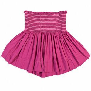 KOCH Shorts Womens Small Pink Smocked High Waist Flowy Skirt Look Made in USA